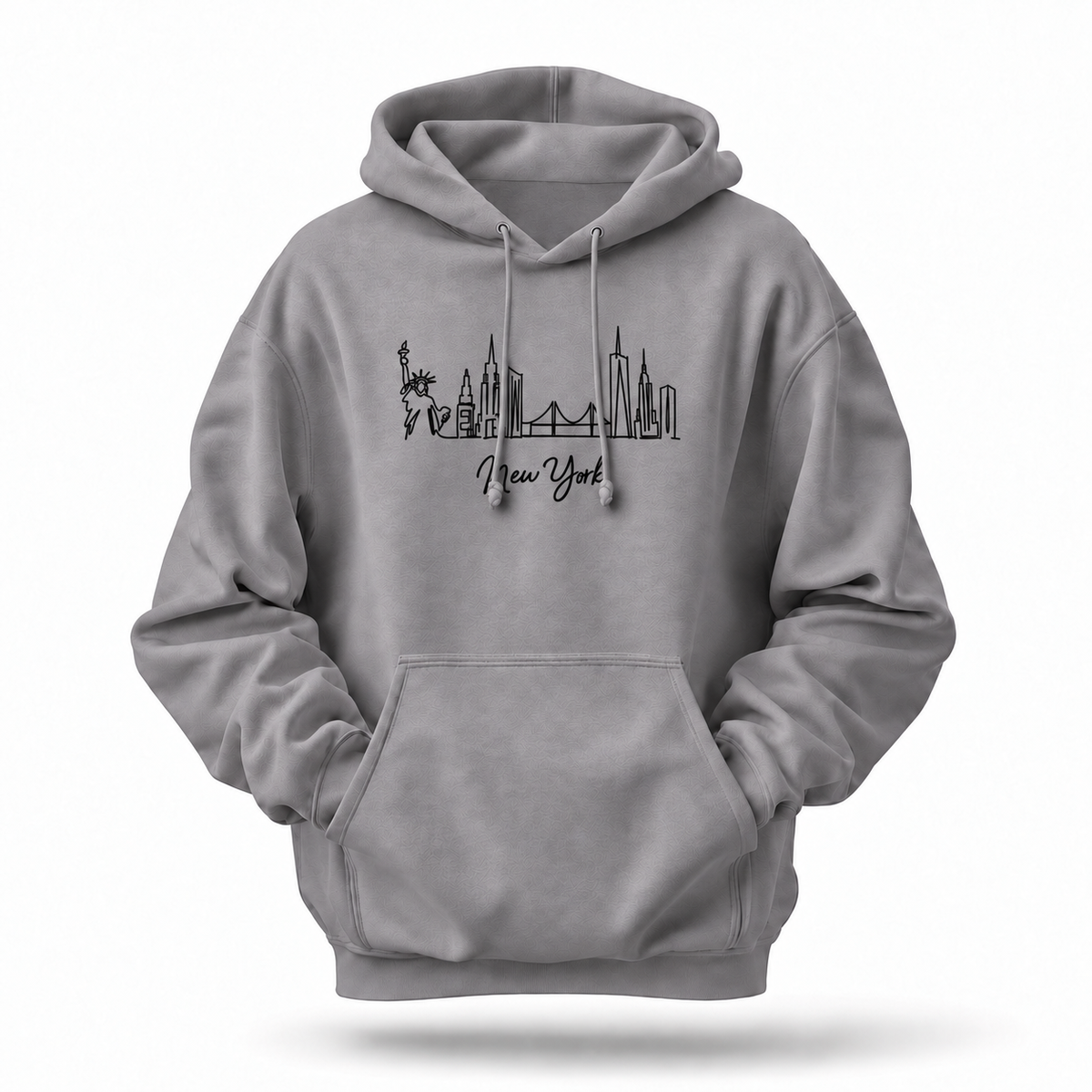 New York Minimalist Skyline Script Hoodie