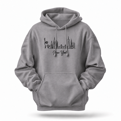 New York Minimalist Skyline Script Hoodie