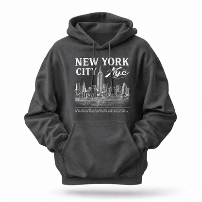 New York City Skyline NYC Typography Hoodie