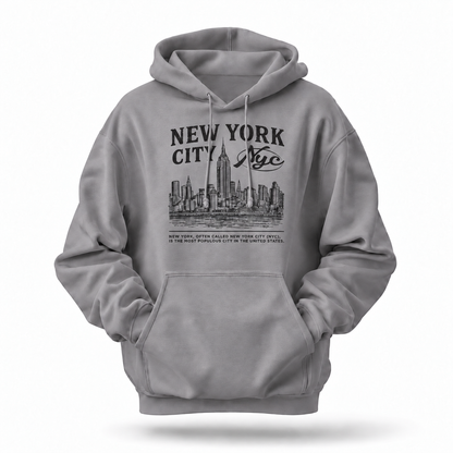 New York City Skyline NYC Typography Hoodie