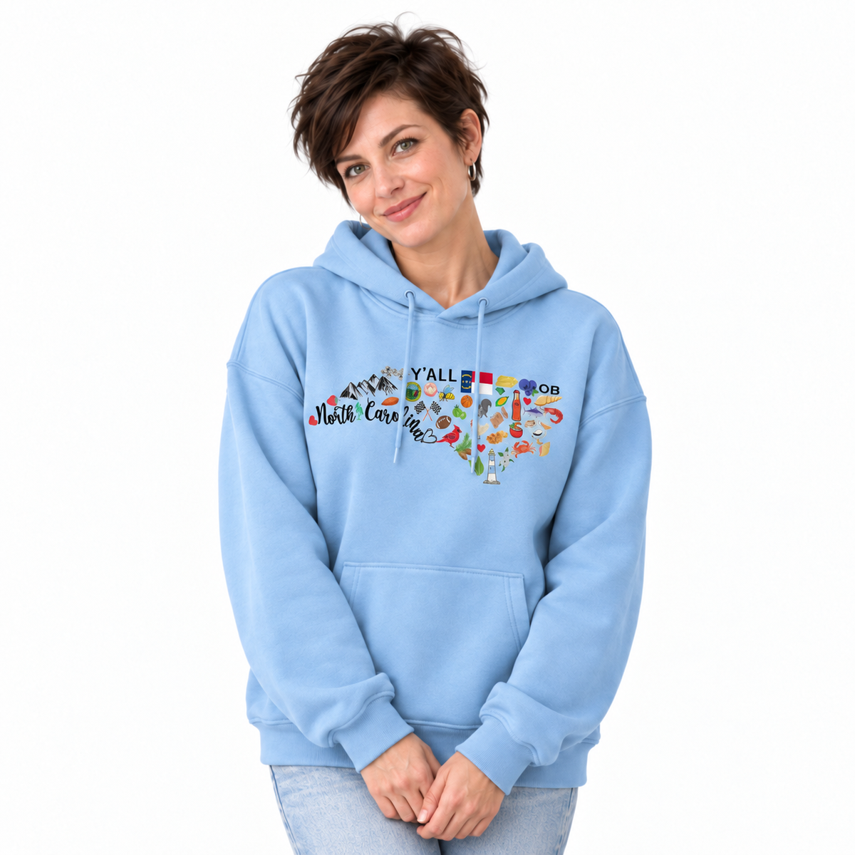 North Carolina State Icons Collage Hoodie