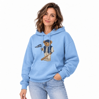 New York Collegiate Baseball Bear Hoodie