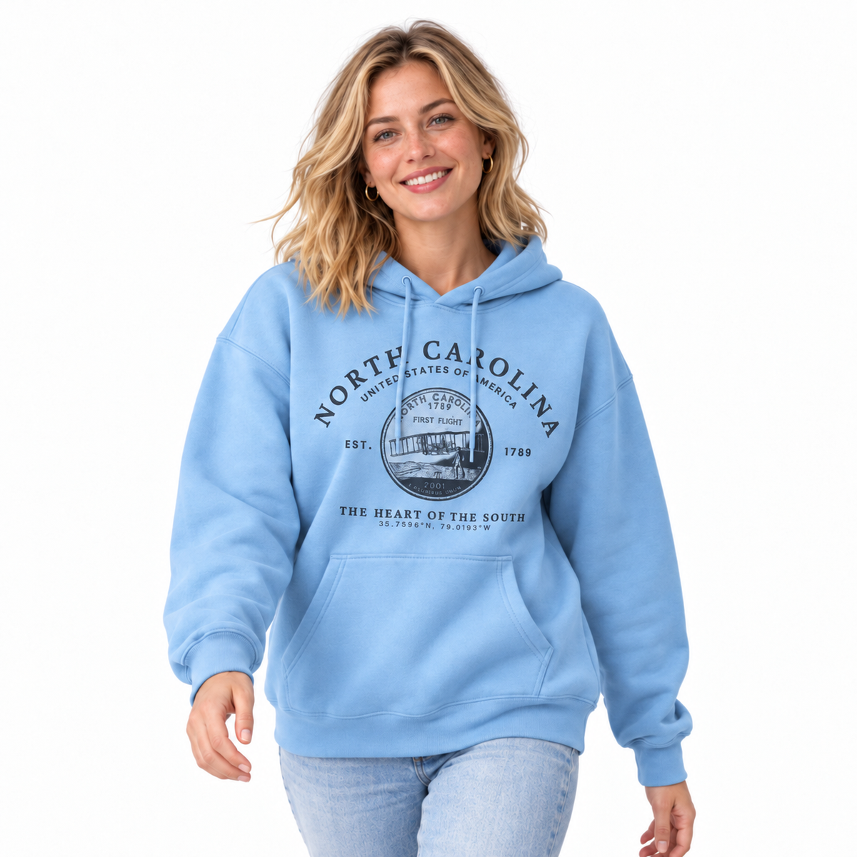 North Carolina First Flight State Seal Est. 1789 Hoodie