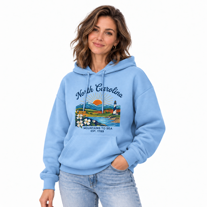 North Carolina Mountains to Sea Est. 1789 Hoodie