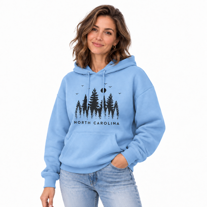 North Carolina Pine Forest Silhouette Hoodie