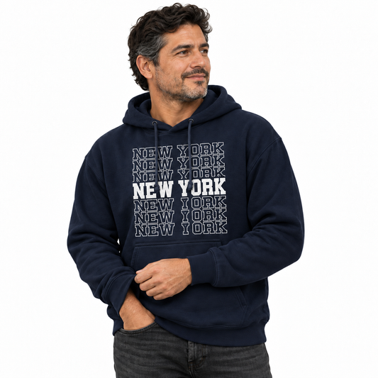 New York Stacked Collegiate Typography Hoodie