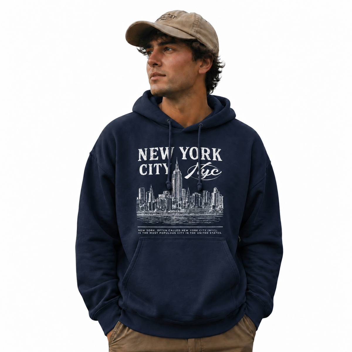 New York City Skyline NYC Typography Hoodie