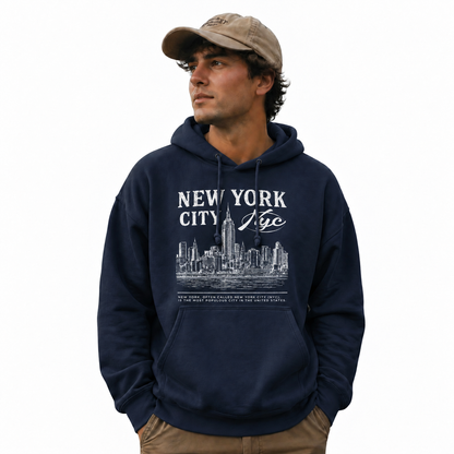 New York City Skyline NYC Typography Hoodie