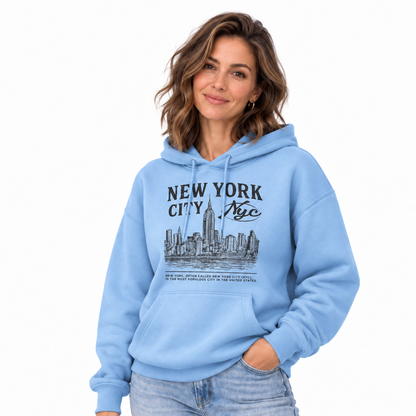 New York City Skyline NYC Typography Hoodie