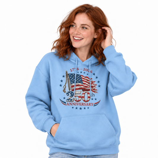 America 250th Anniversary 1776 2026 Flag Hoodie
