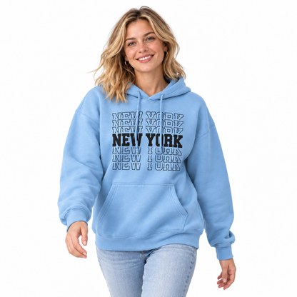 New York Stacked Collegiate Typography Hoodie