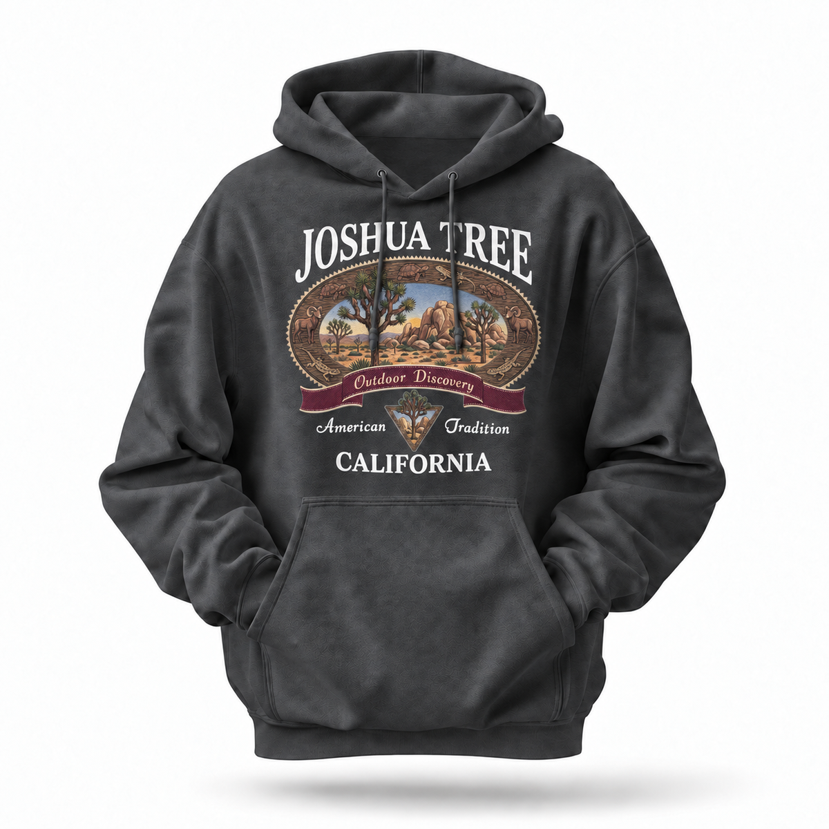 Joshua Tree California Outdoor Discovery Vintage Badge Hoodie
