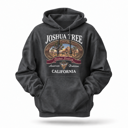 Joshua Tree California Outdoor Discovery Vintage Badge Hoodie