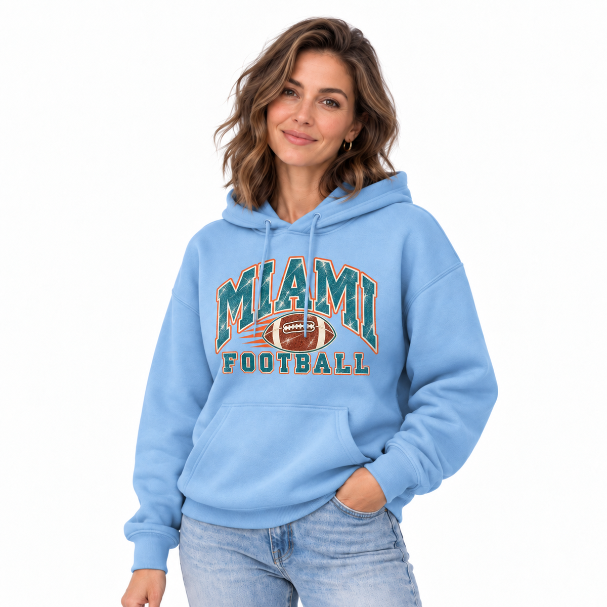 Miami Florida Football Retro Varsity Game Day Hoodie