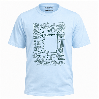Arizona State Heritage Cactus Wren Icon Collage Shirt