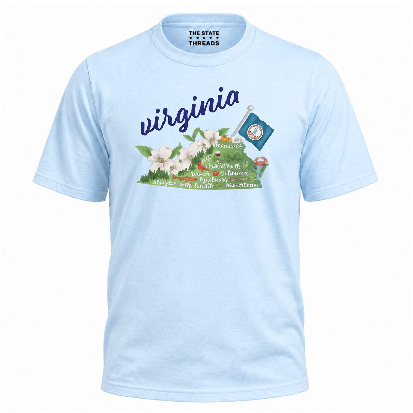 Virginia State Pride Floral Map Shirt