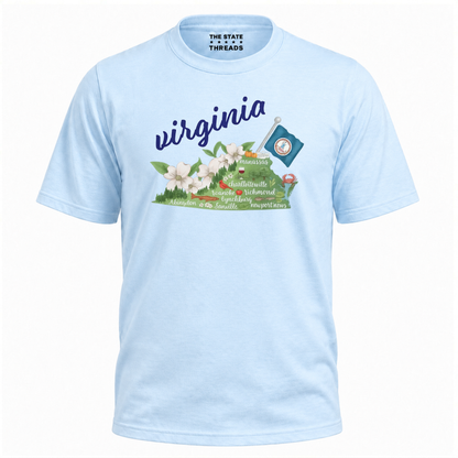 Virginia State Pride Floral Map Shirt