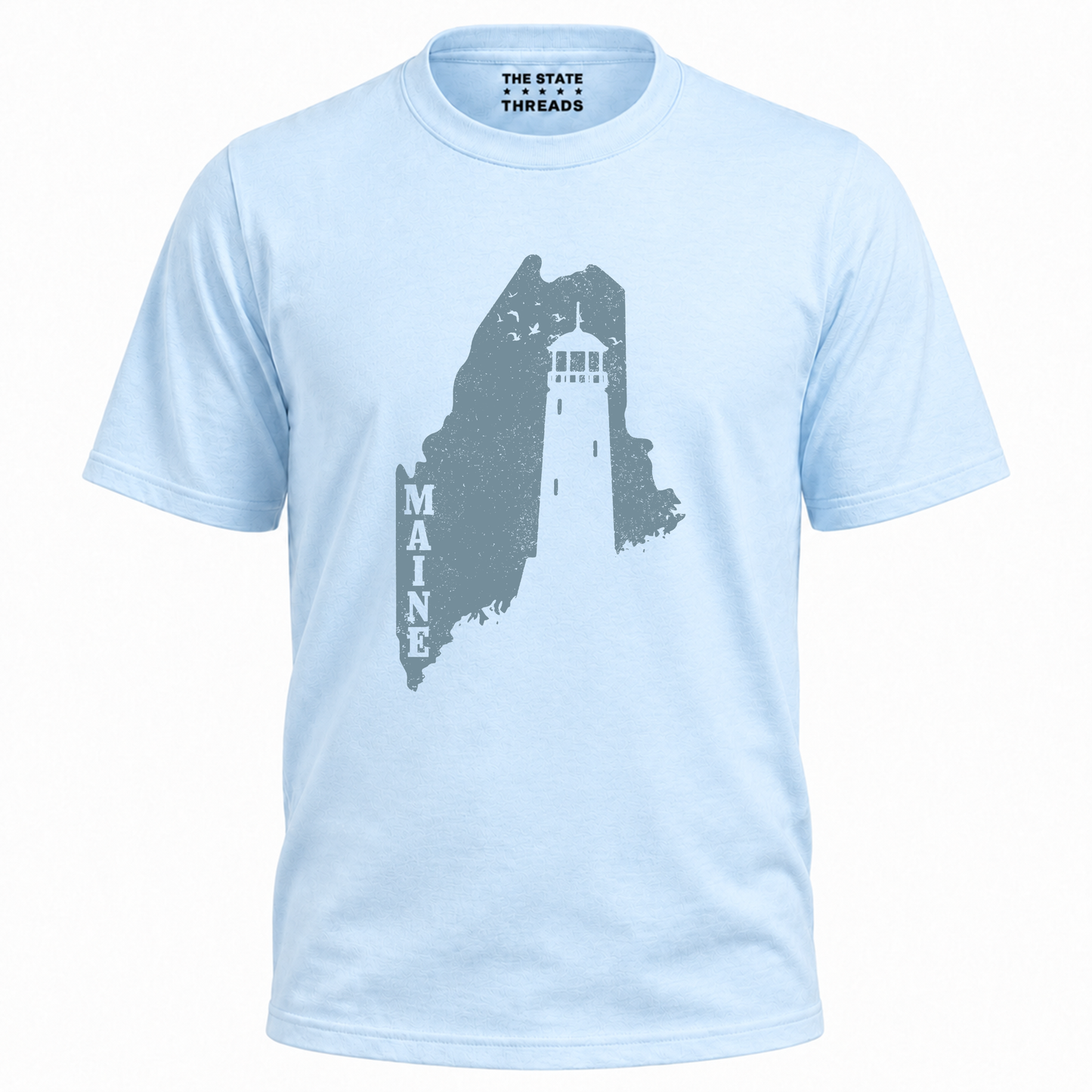 Maine Vintage Coastal Lighthouse Distressed Graphic Shirt