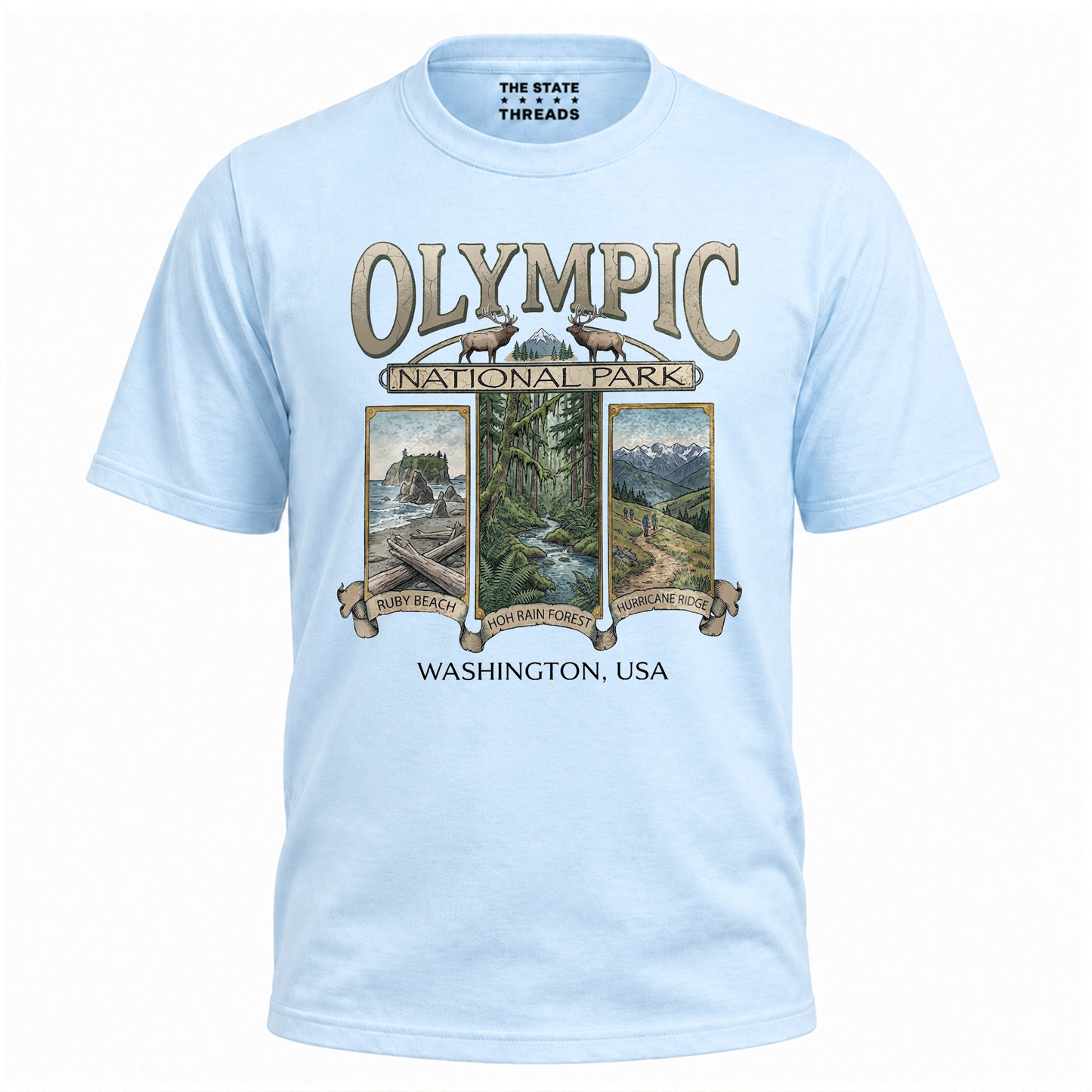Washington Olympic National Park Retro Wildlife Shirt
