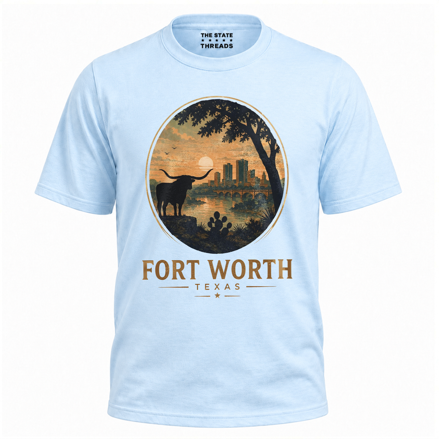 Fort Worth Texas Longhorn Skyline Western Shirt