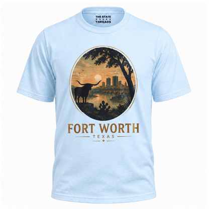 Fort Worth Texas Longhorn Skyline Western Shirt