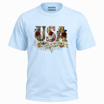 America 250 Years Freedom Vintage Floral Shirt