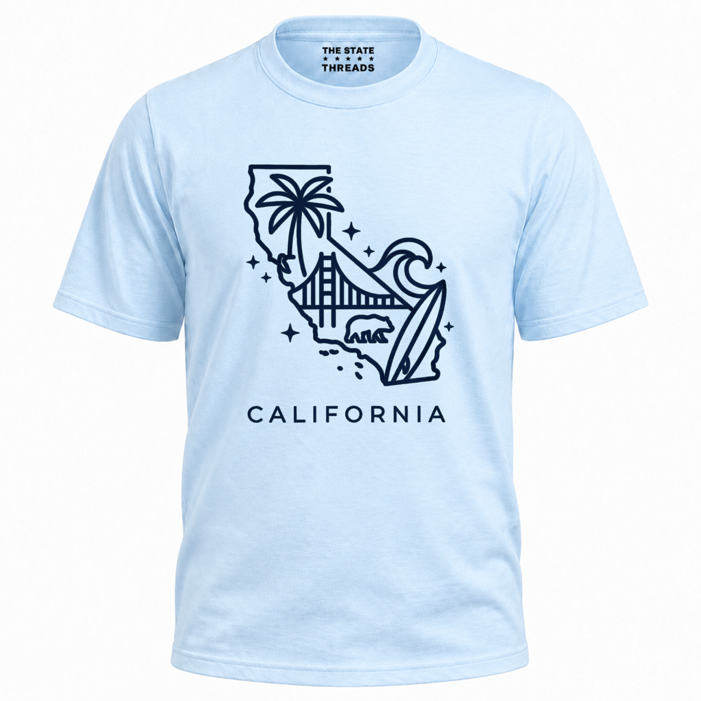 California State Map Minimalist Line Art Beach Shirt