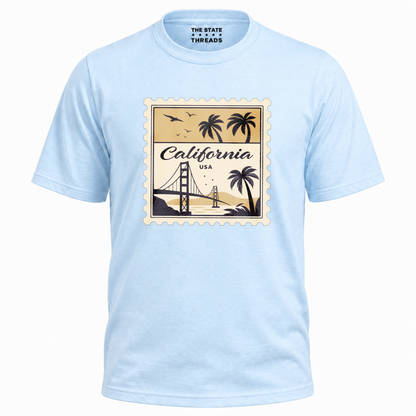 California Golden Gate Bridge Postage Stamp Retro Shirt