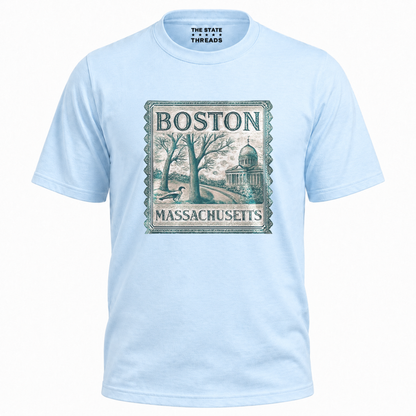 Boston Massachusetts Vintage Postal Stamp Aesthetic Heritage Shirt