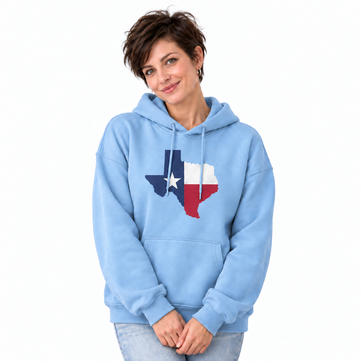 Texas State Map Lone Star Flag Hoodie