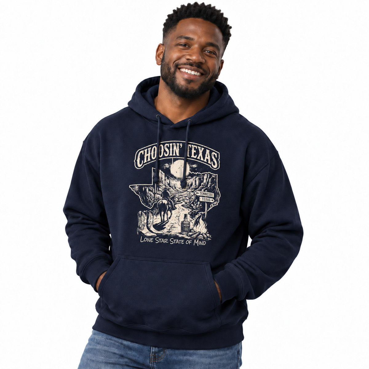 Choosin' Texas Lone Star State Of Mind Cowboy Hoodie