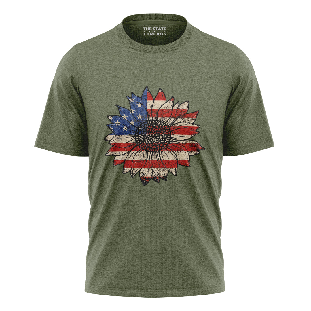 Sunflower USA Flag Vintage Shirt