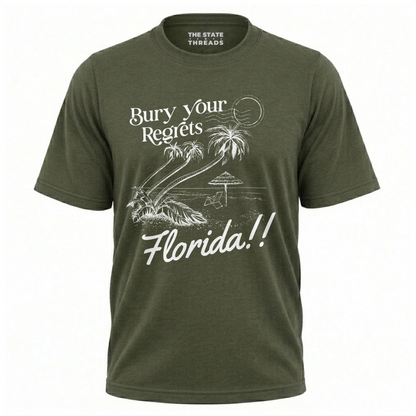 Florida Bury Your Regrets Tropical Coastal Beach Shirt