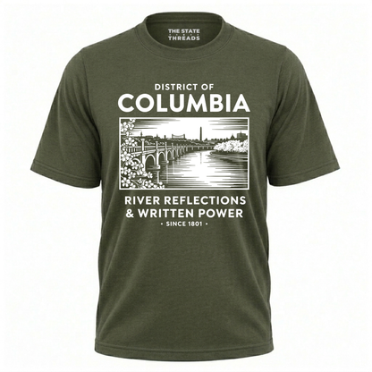District of Columbia River Reflections Potomac Bridge Vintage Shirt