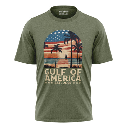 Gulf of America Retro Sunset Patriotic Shirt