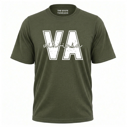 Virginia Varsity Letter Distressed State Shirt
