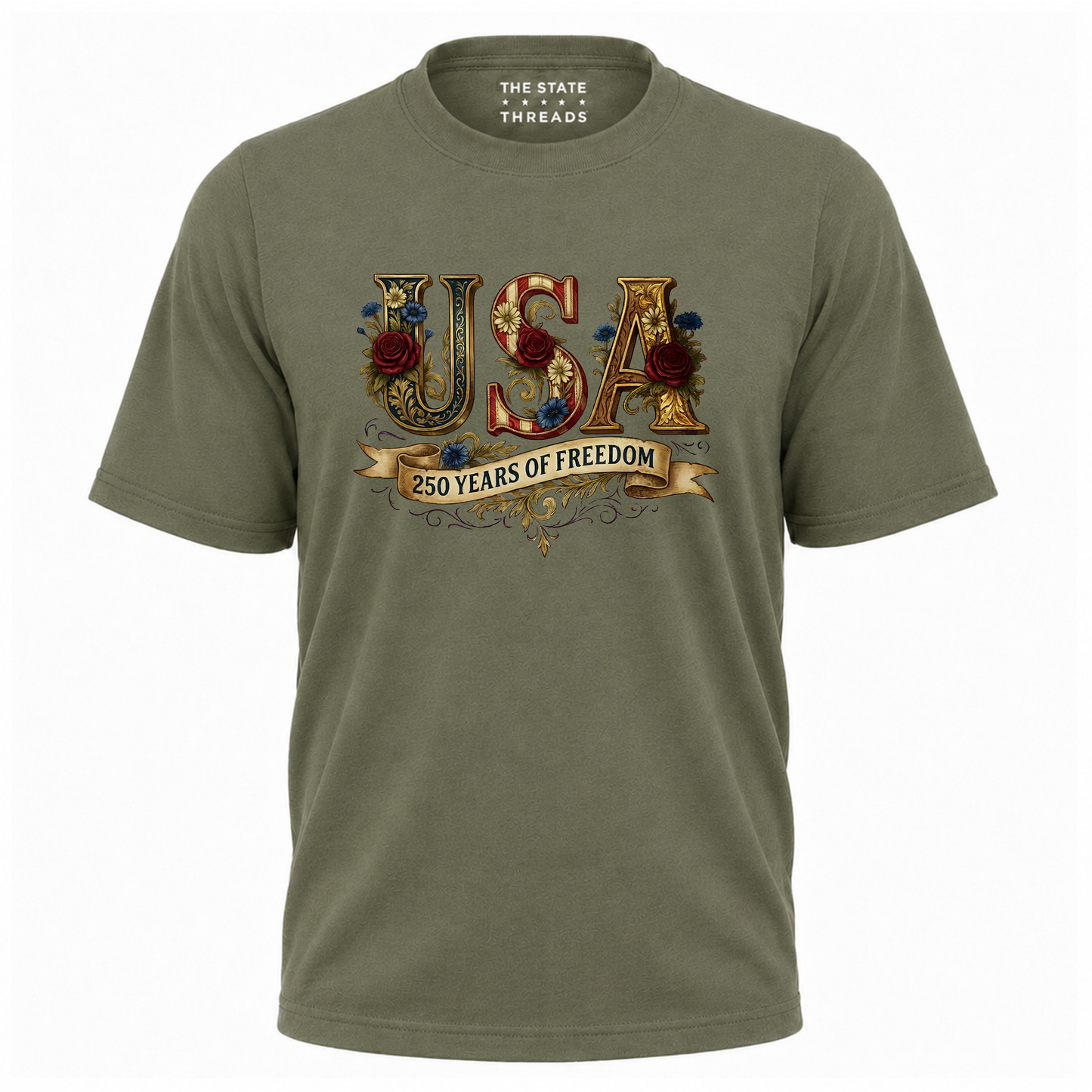 America 250 Years Freedom Vintage Floral Shirt
