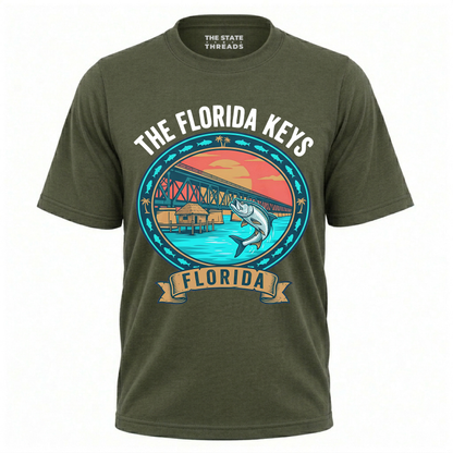 The Florida Keys Tarpon Bridge Vintage Fishing Shirt
