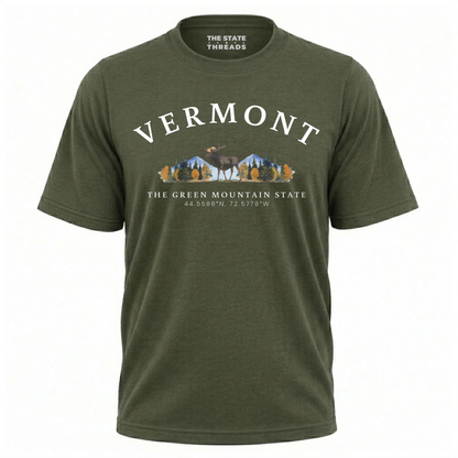 Vermont Green Mountain State Moose Wilderness Adventure Shirt