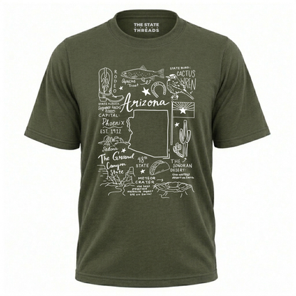 Arizona State Heritage Cactus Wren Icon Collage Shirt