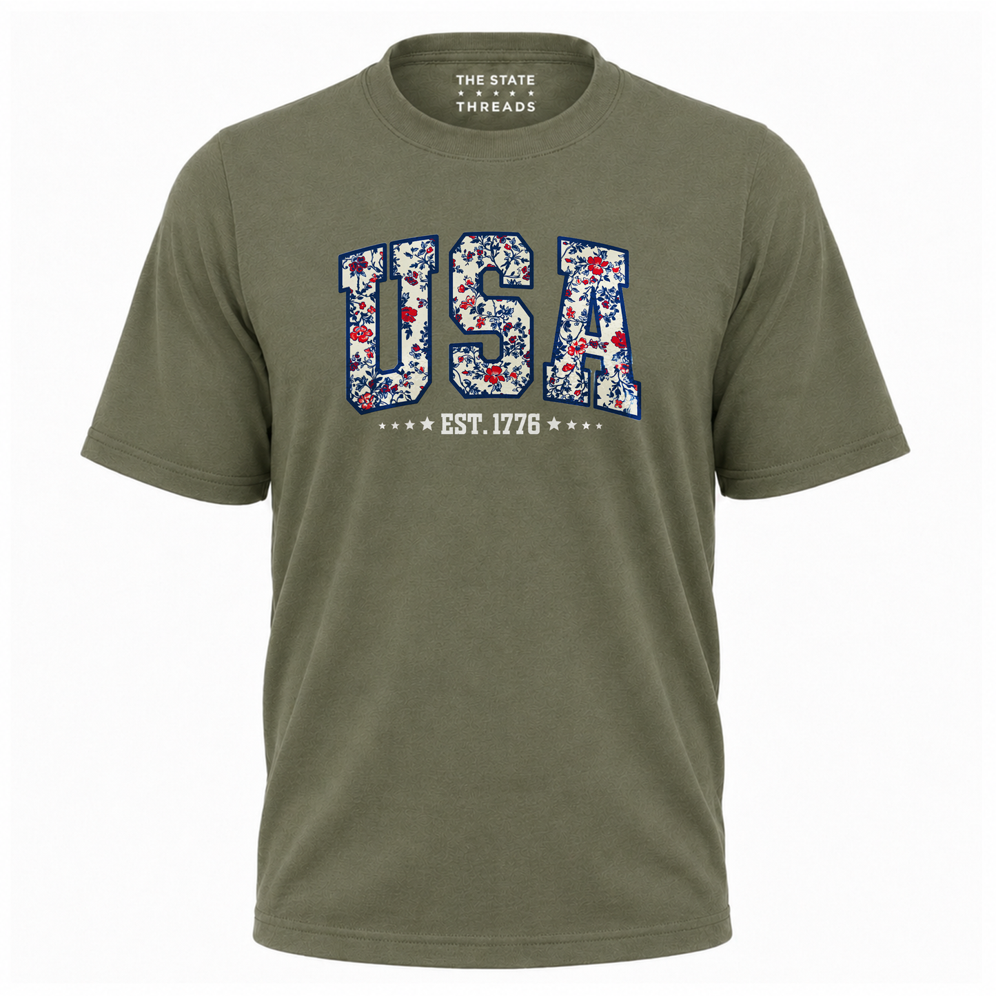 America Floral USA Est 1776 Patriotic Shirt