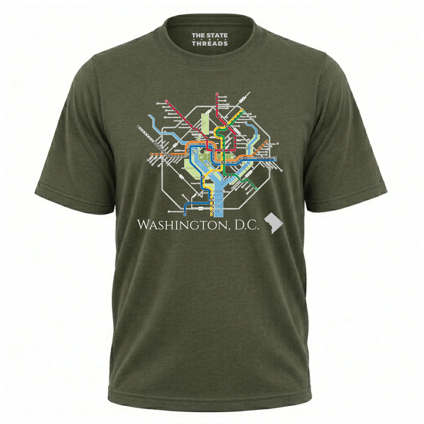 Washington DC Metro Map Transit Minimalist Shirt
