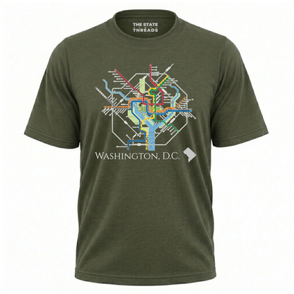 Washington DC Metro Map Transit Minimalist Shirt