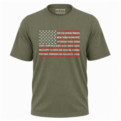 America 50 States Flag Retro Patriotic Shirt