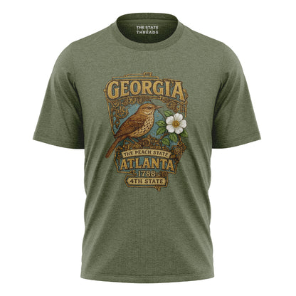 Georgia Steampunk State Bird Flower Peach State Shirt