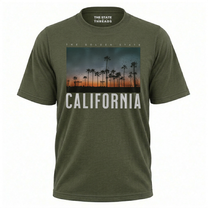 California Sunset Palm Trees Retro Streetwear Shirt