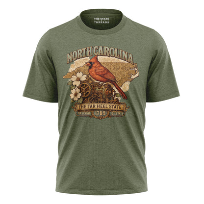 North Carolina Steampunk State Bird Flower Heritage Shirt