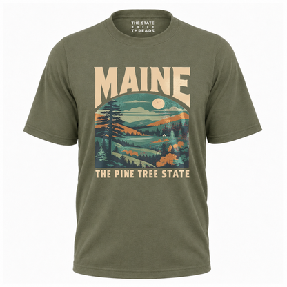 Maine Pine Tree State Vintage Nature Shirt