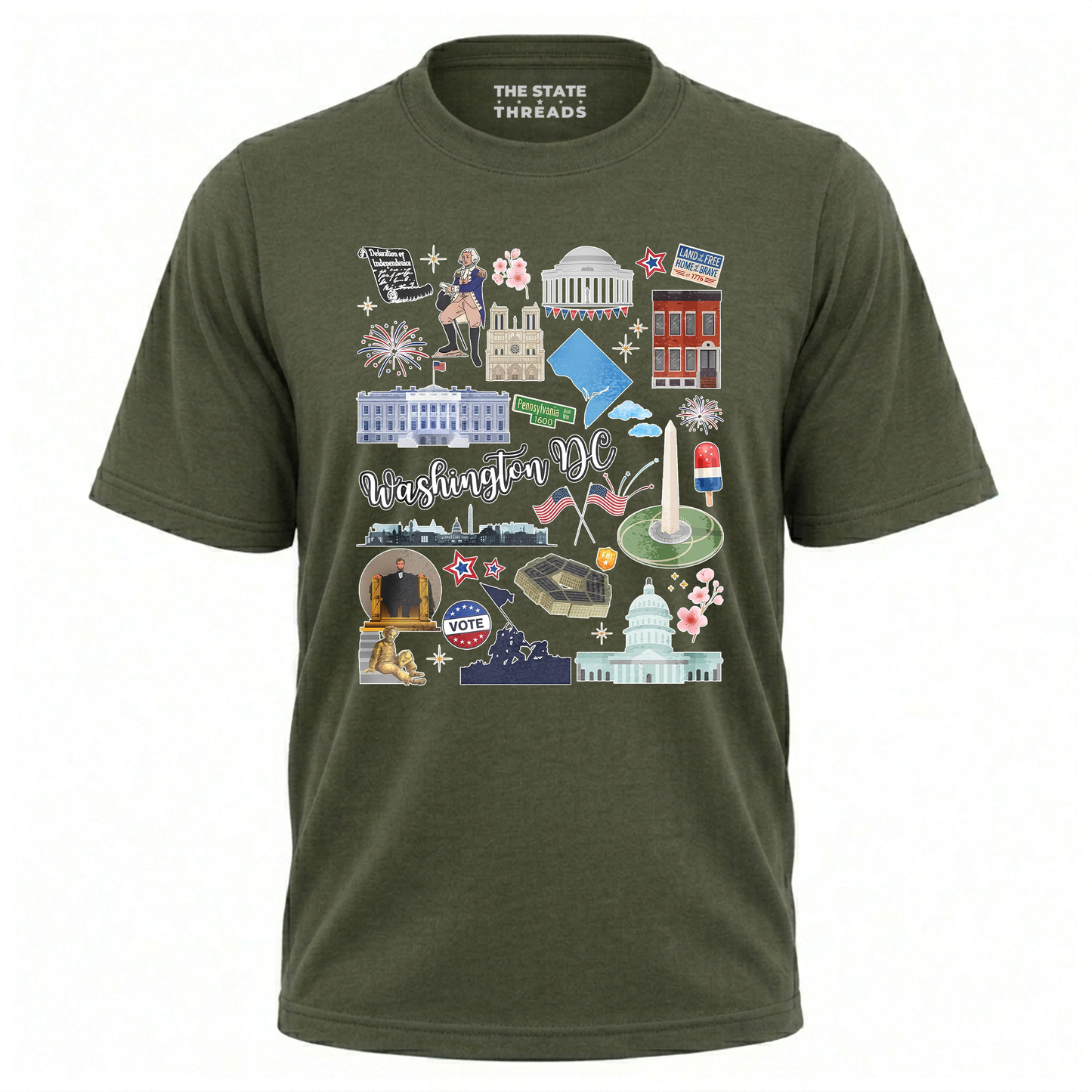 Washington DC Patriotic Icons Collage Shirt