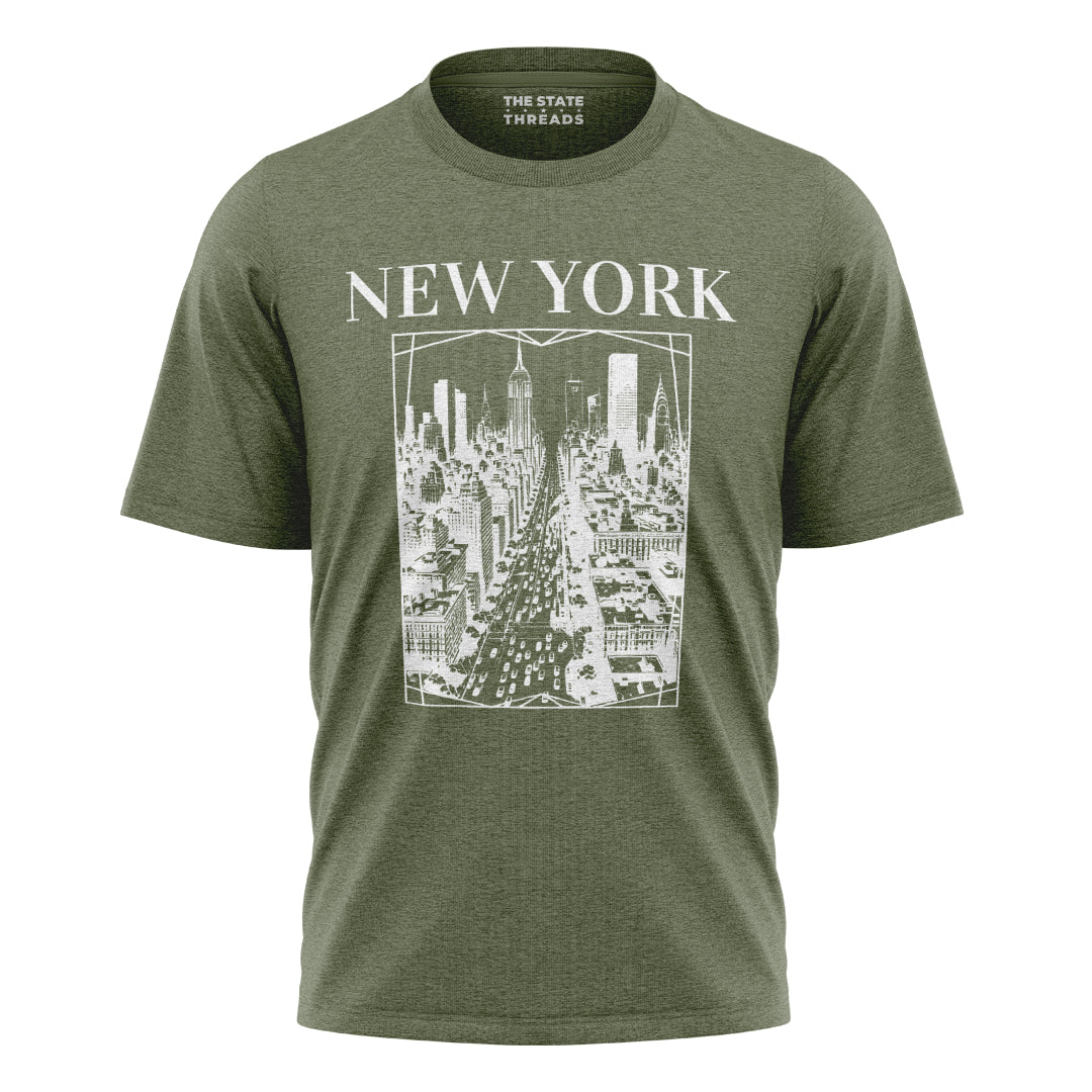 New York Retro City Art Blueprint Skyline Shirt